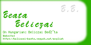 beata beliczai business card